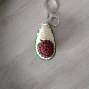 Handmade Crochet Avocado Keychain With Cute Bag Charm Accessory