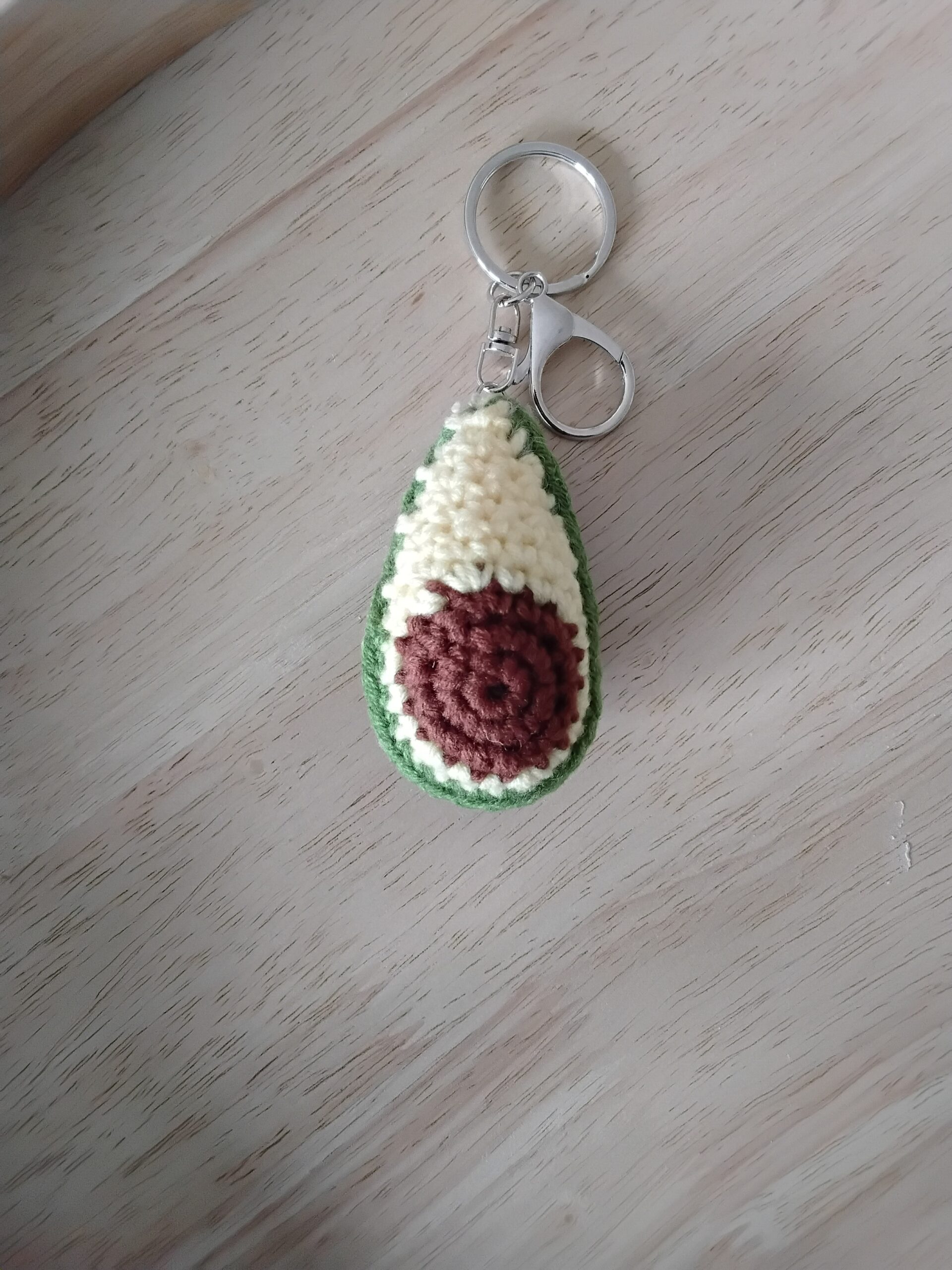 Handmade Crochet Avocado Keychain With Cute Bag Charm Accessory