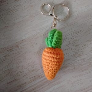 Handmade Crochet Carrot Keychain With Aesthetic Vegetable Bag Charm Accessory