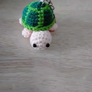Handmade Crochet Turtle Keychain With Cute Animal Bag Charm Accessory