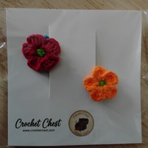 Handmade Crochet Flower Hair Clips Set With Bright Floral Hair Accessories