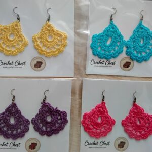 Handmade Crochet Dangle Earrings With Colorful Lace Jewelry Design Accessory