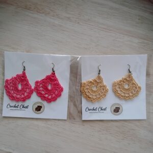 Handmade Crochet Lace Dangle Earrings With Elegant Boho Jewelry Design