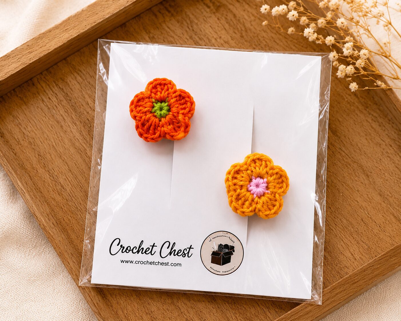 Handmade Crochet Flower Finger Rings Set Colorful Floral Accessories - Image 2