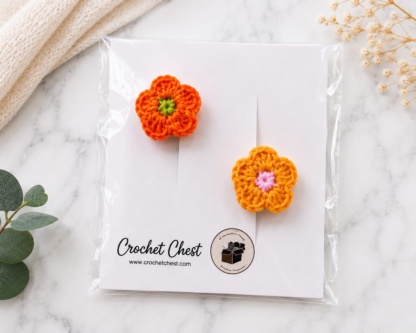 Handmade Crochet Flower Finger Rings Set Colorful Floral Accessories