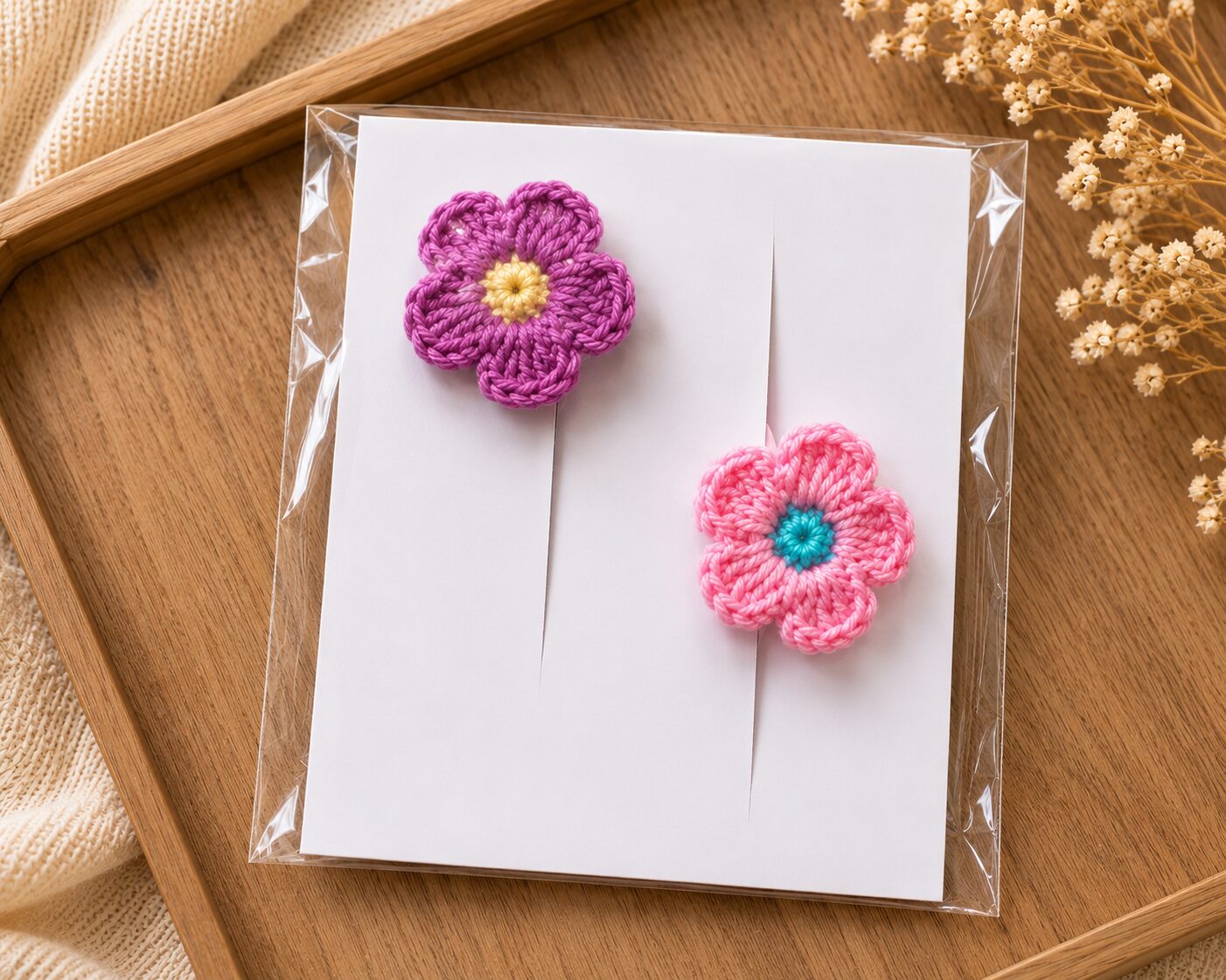 Handmade Crochet Flower Finger Rings Set Colorful Floral Jewelry