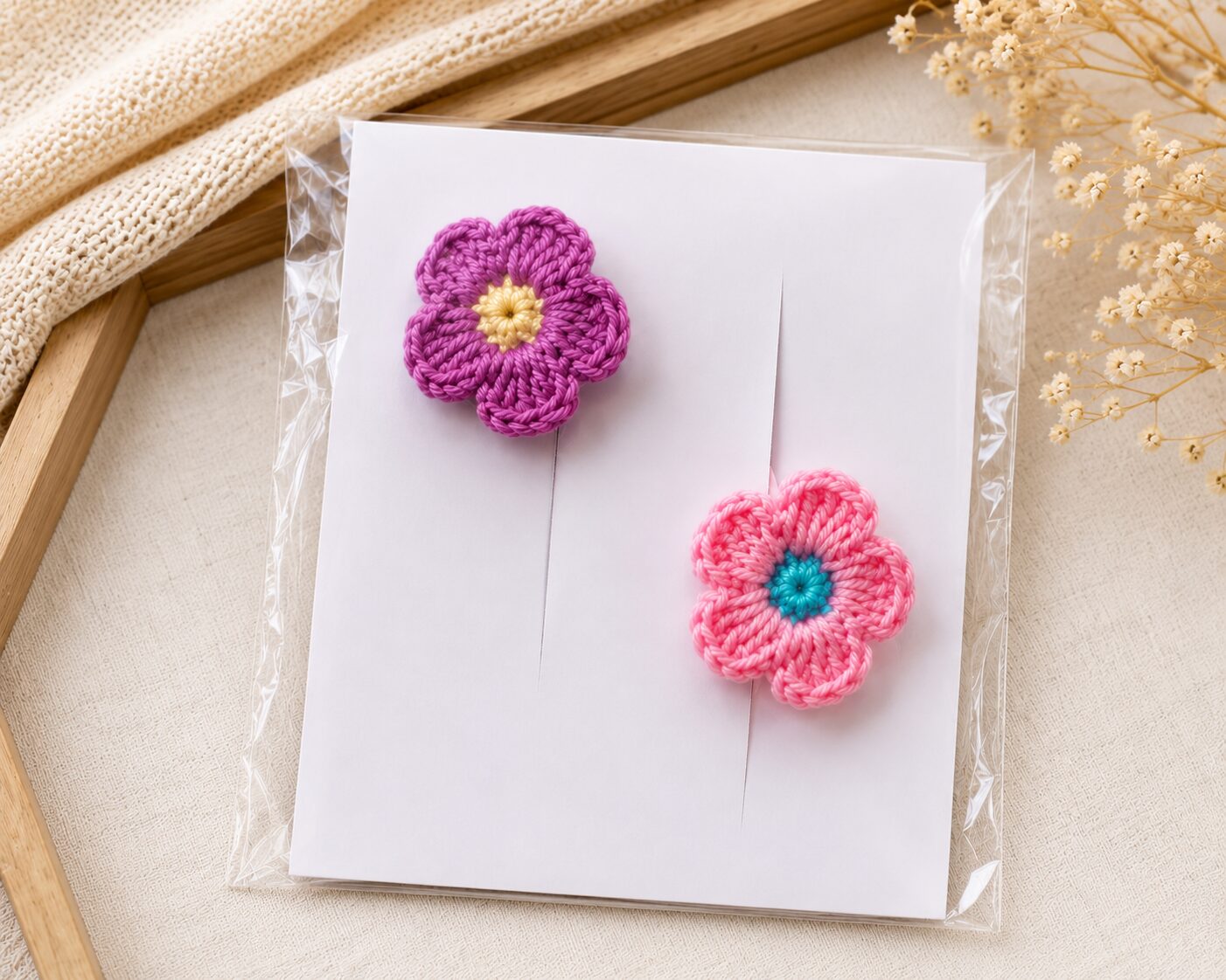 Handmade Crochet Flower Finger Rings Set Colorful Floral Jewelry - Image 2