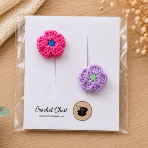 Handmade Crochet Flower Finger Rings Set Bright Floral Jewelry