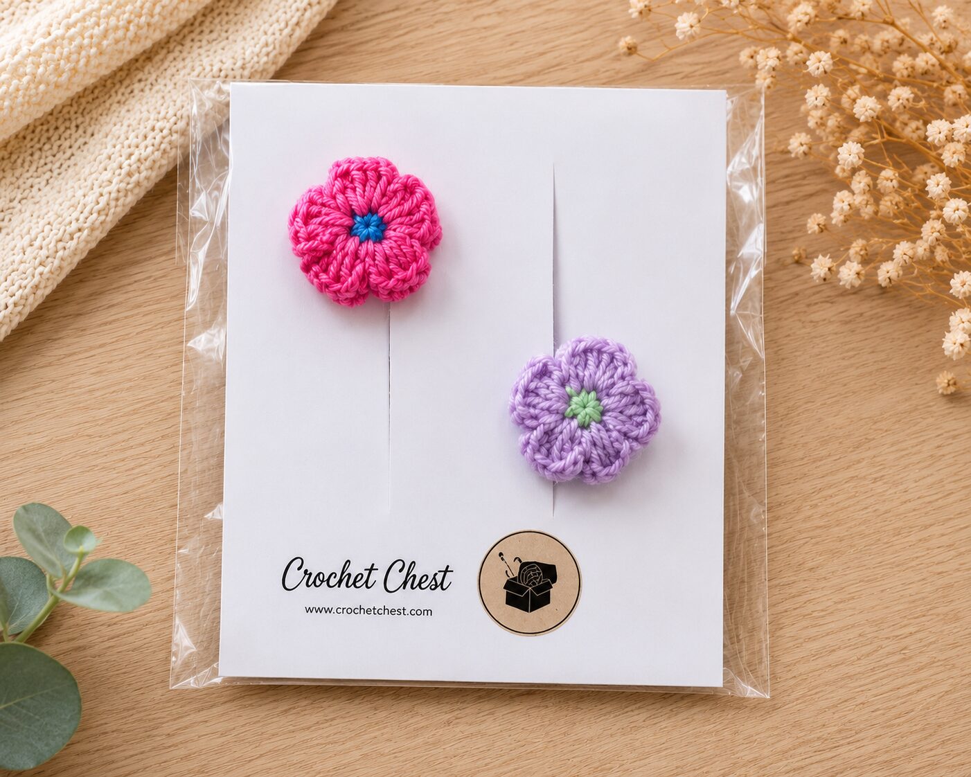Handmade Crochet Flower Finger Rings Set Bright Floral Jewelry