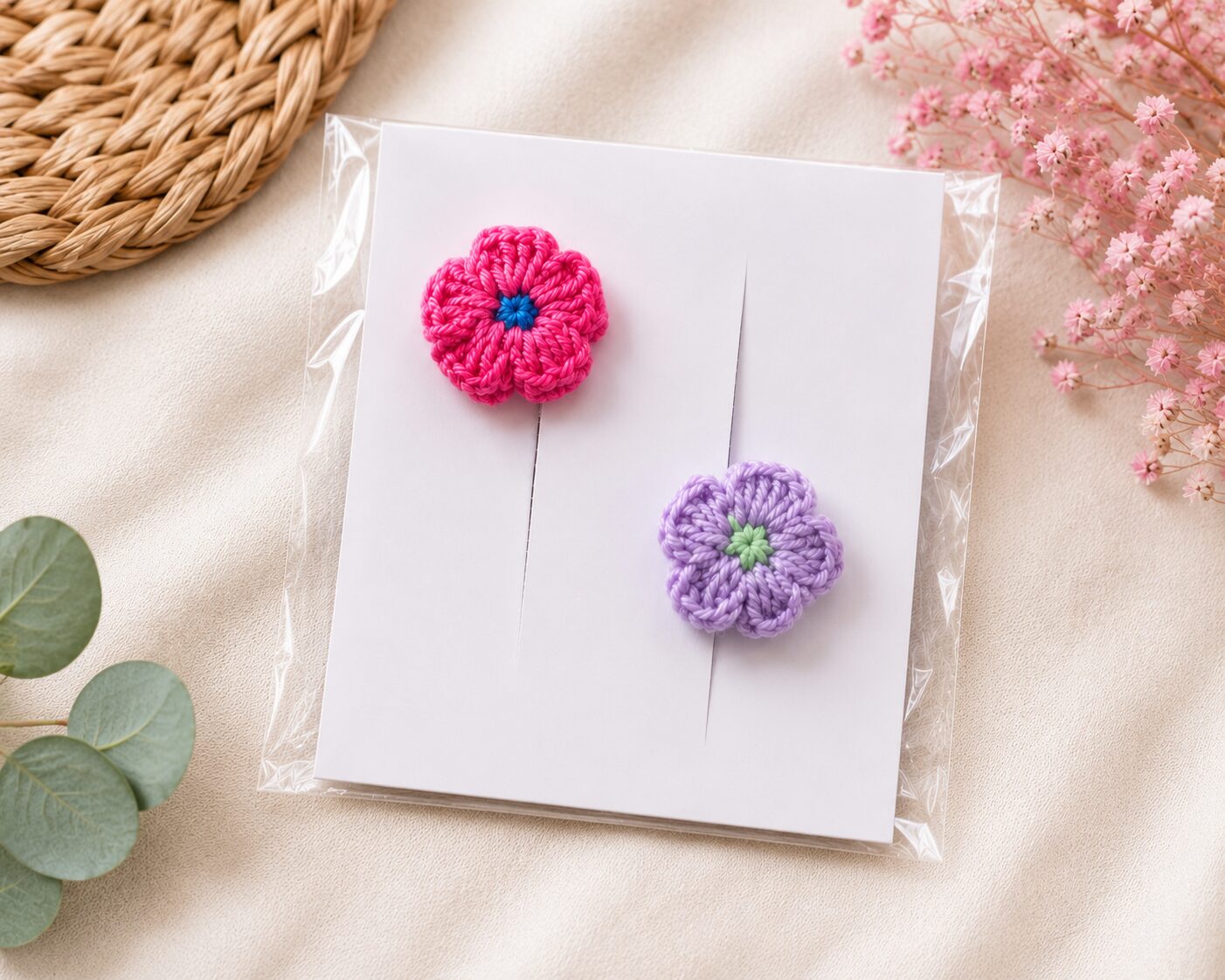 Handmade Crochet Flower Finger Rings Set Bright Floral Jewelry - Image 2
