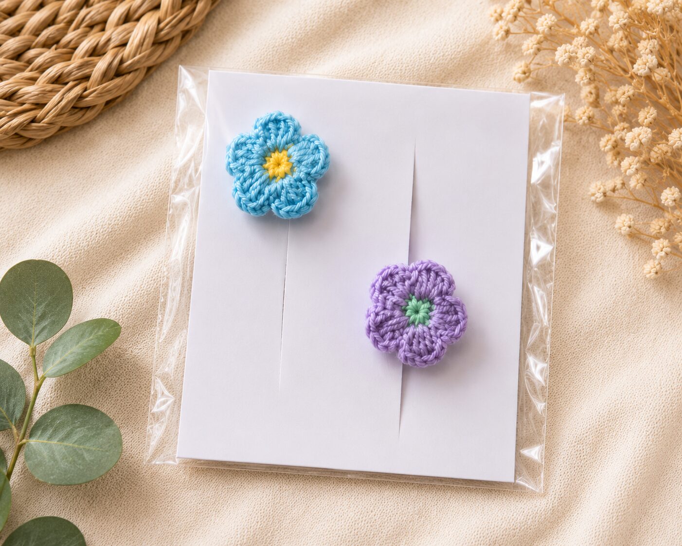 Handmade Crochet Flower Finger Rings Set Pastel Floral Jewelry - Image 2