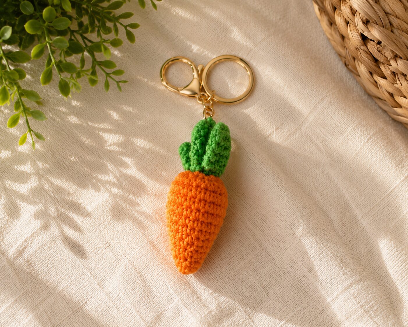 Handmade Crochet Carrot Keychain With Aesthetic Vegetable Bag Charm Accessory