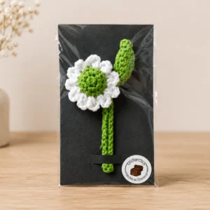Handmade crochet daisy bookmark with floral design for readers and gifts